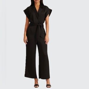 VERONICA BEARD
Ophelia Belted Short Sleeve Jumpsuit Black